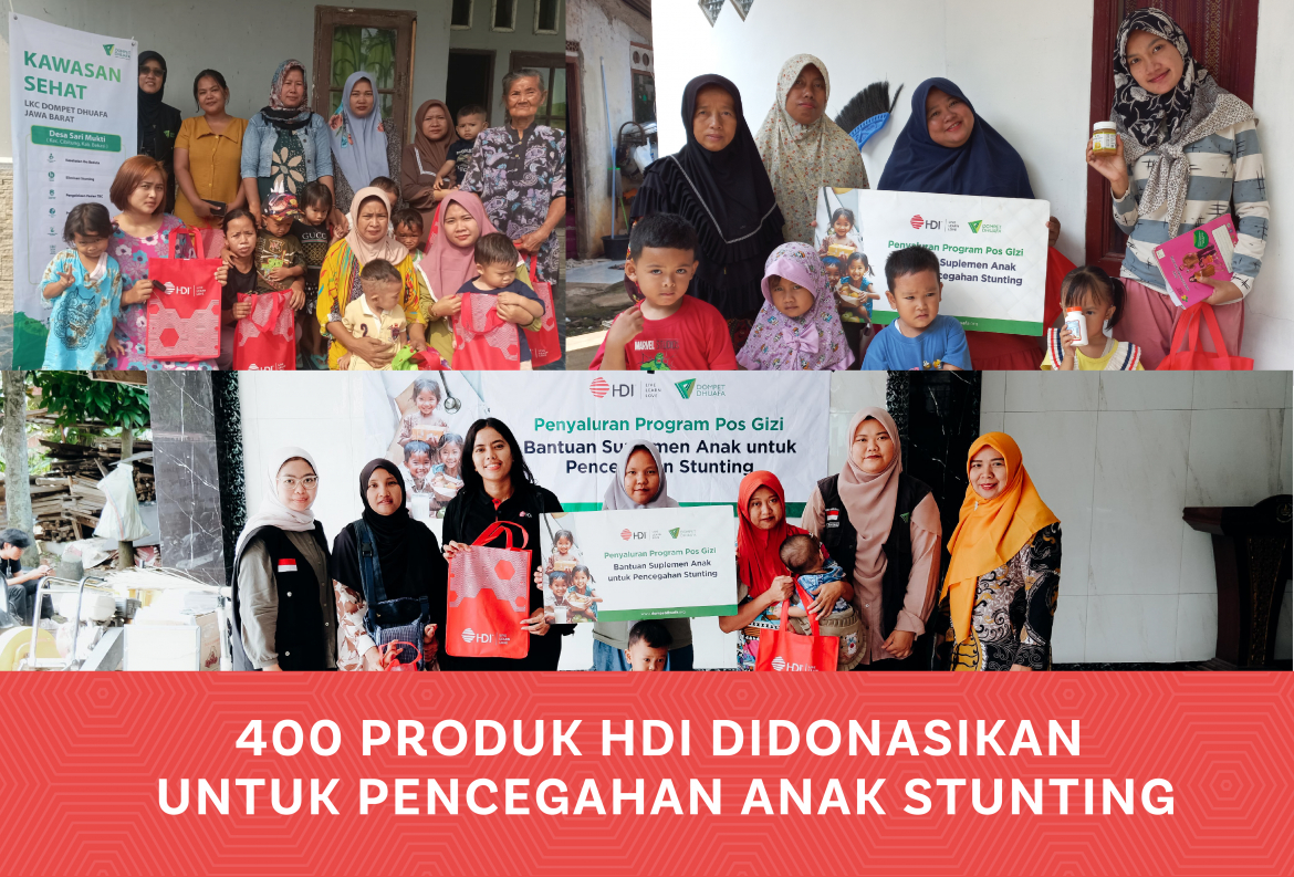 HDI x Dompet Dhuafa Donasikan 400 Produk untuk Cegah Anak Stunting